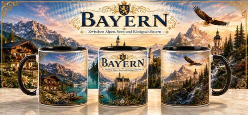 Tazza souvenir baviera nera 1 - tazza,