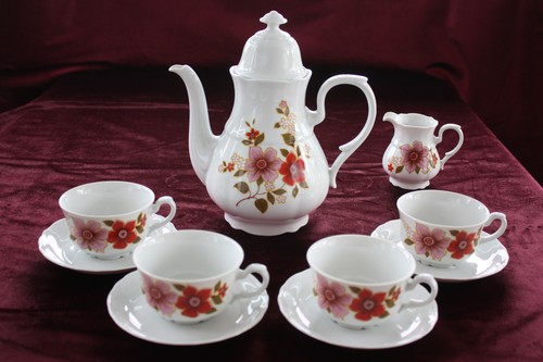 Servizio caffè teiera fiori