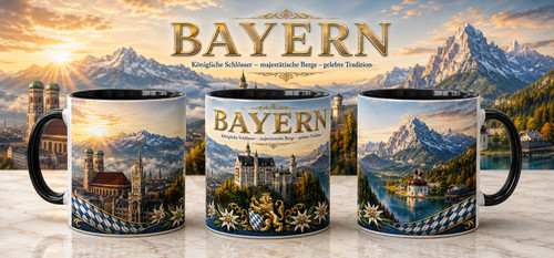 Tazza souvenir baviera nera 2 - tazza,
